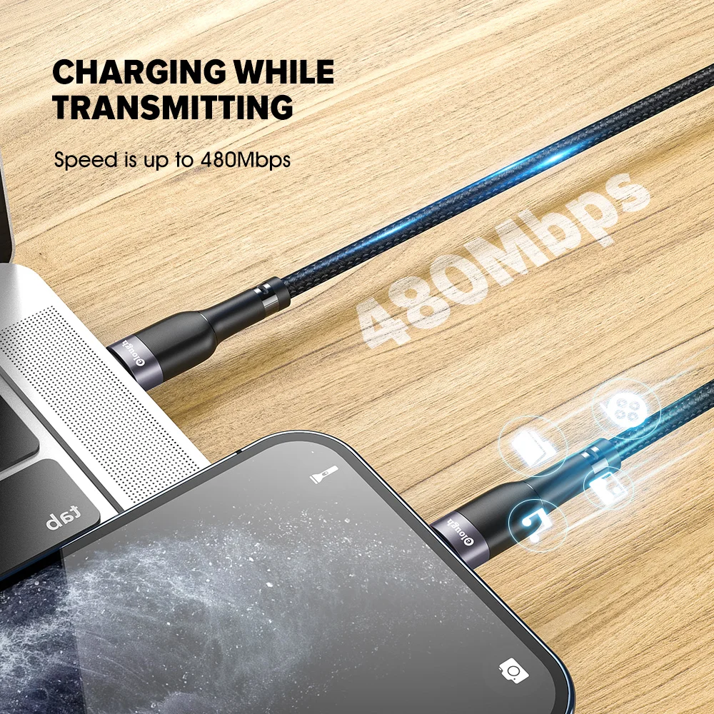 elough pd 20w usb type c cable for iphone 13 12 11 pro max phone fast charging cable type c to lighting cable for ipad macbook free global shipping