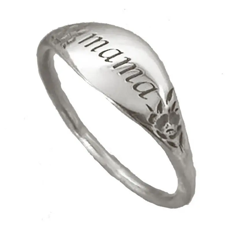 

Vintage mama Rings for Women Simple Metal Mother's Day Jewelry Gifts 2021 New Arrivals Yellow Gold Color Promise Ring Wholesale
