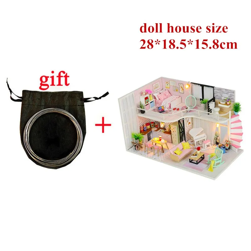 O doll house 3D Деревянный Кукольный дом Вилла мебель DIY Миниатюрная модель светодиодный светильник 3D Деревянный кукольный домик рождественские подарки игрушки для детей - Цвет: O doll house