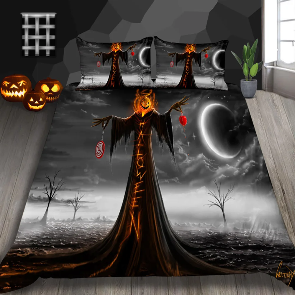 Thumпостельные принадлежности Тыква Монстр постельные Хэллоуин украшение для