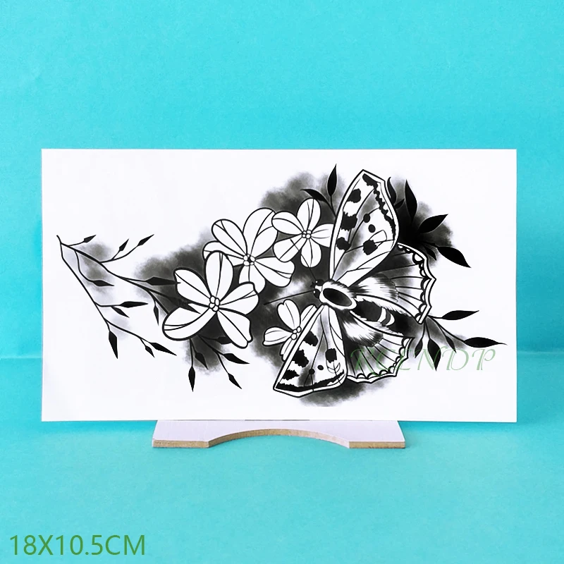 Водостойкая Временная тату-наклейка бабочка цветок искусственная тату флэш-тату