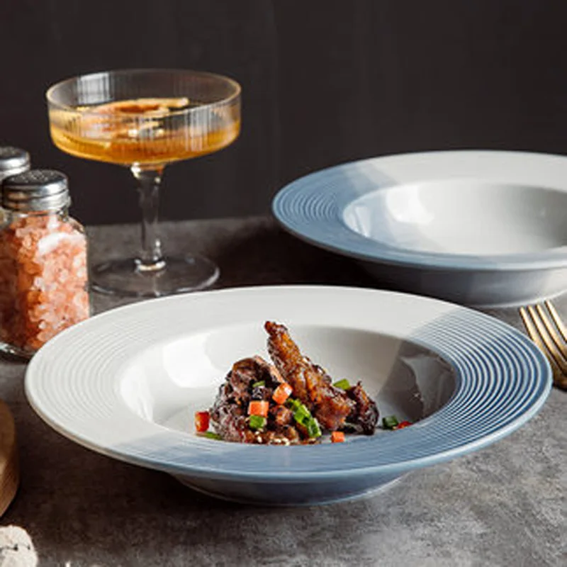 Простая керамическая Соломенная шляпка тарелка для французских макаронных