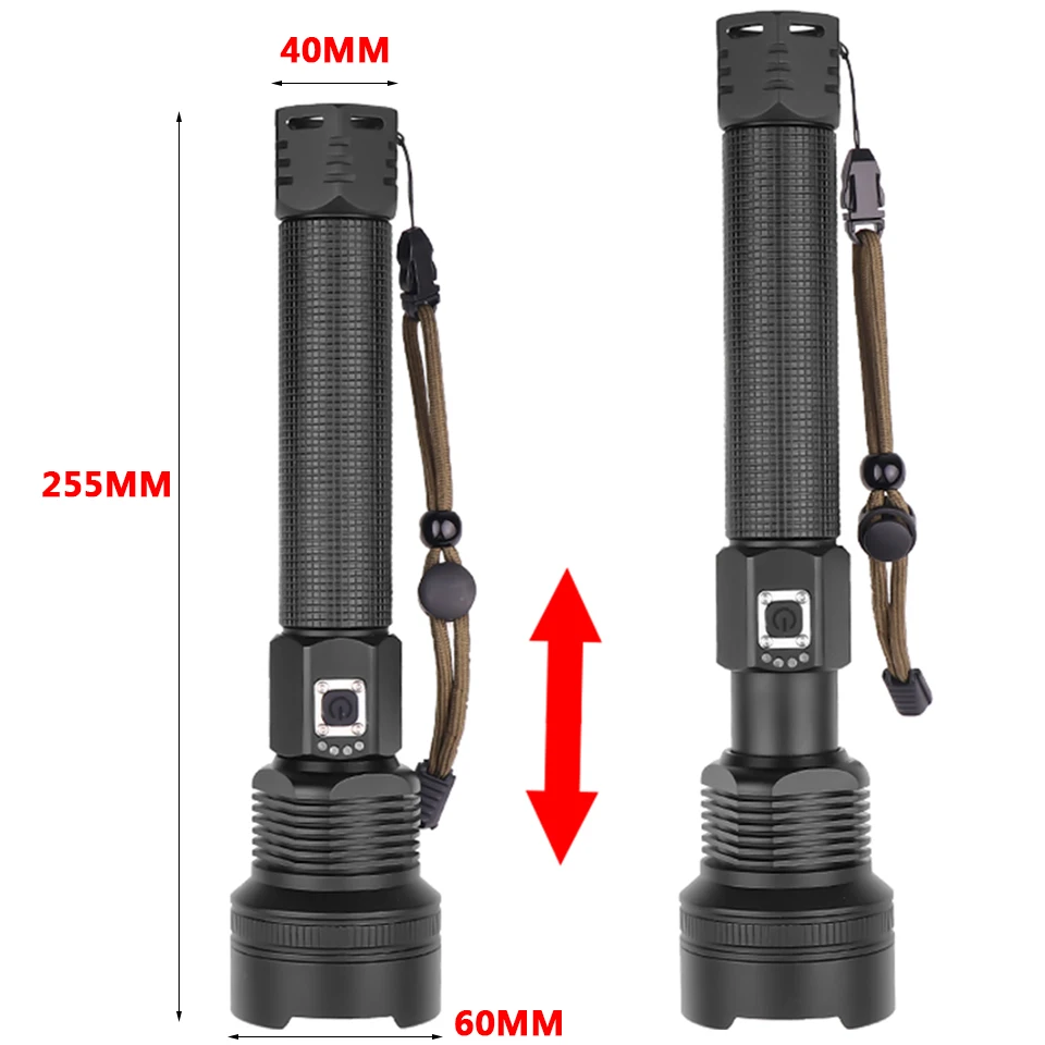 Xhp70.2 самый мощный светодиодный фонарик usb Zoom torch 18650 или 26650 фонарь с