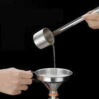 stainless steel kitchen funnel metal cook oil funnel with detachable filter wine dipper spoon for canning kitchen tools