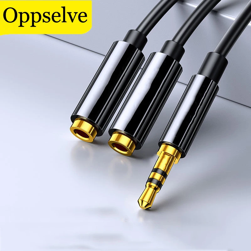 

3.5 Jack Audio Splitter Earphone Extension Cable 3.5mm Wire Cord Male to 2 Female AUX Kabel for Phone iPhone Samsung Huawei Mic