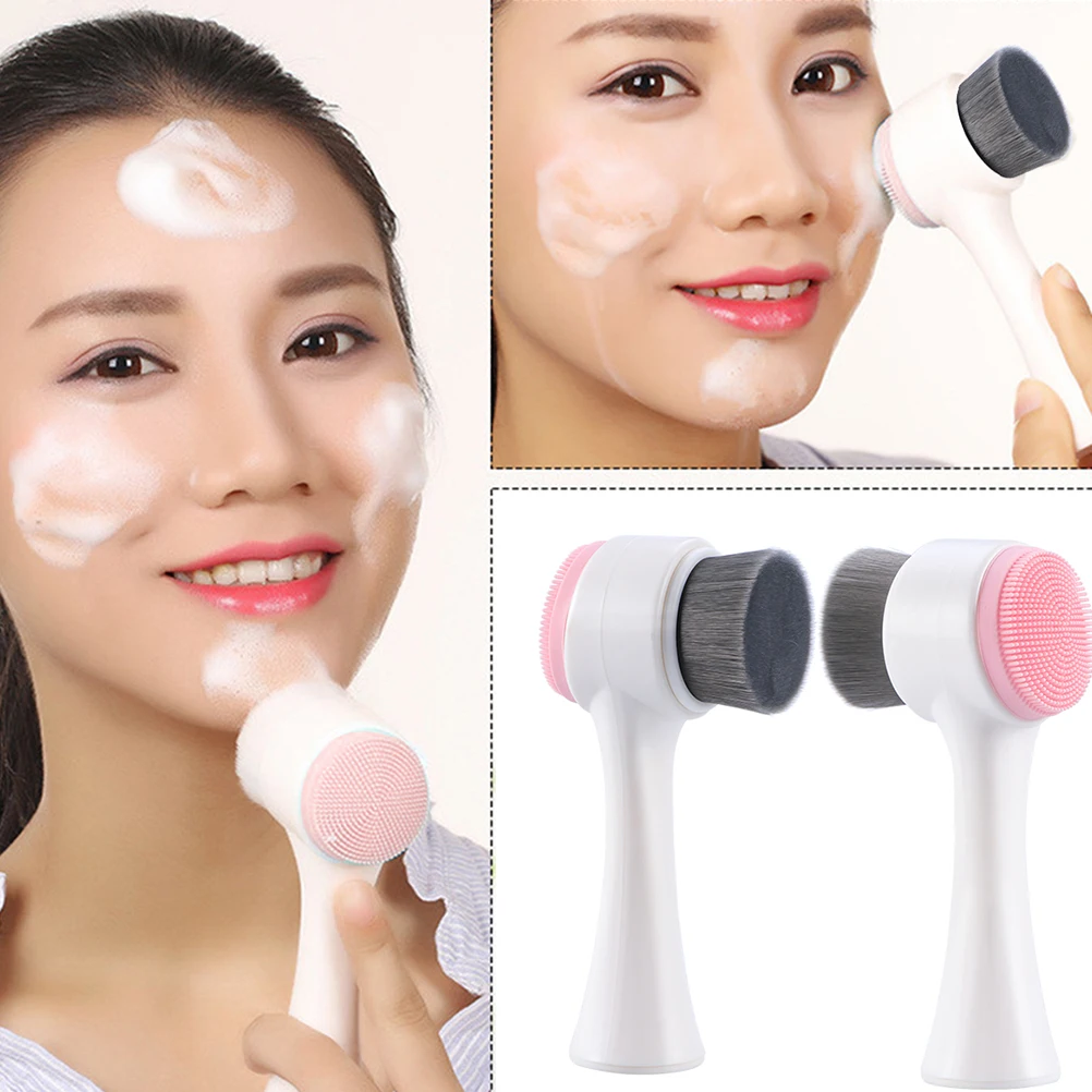 2 шт. силиконовые двусторонние щётки для чистки|Устройства чистки лица| |