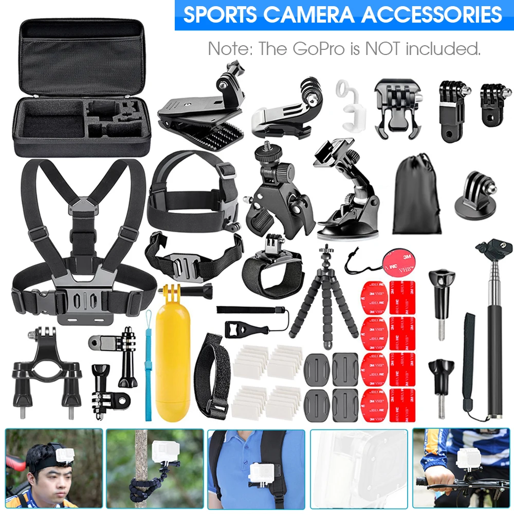 

Набор аксессуаров для камеры Travor для GoPro Hero 9 8 7 6 5 4 Black Mount Yi 4k Mijia чехол Sjcam комплект аксессуаров для экшн-камеры