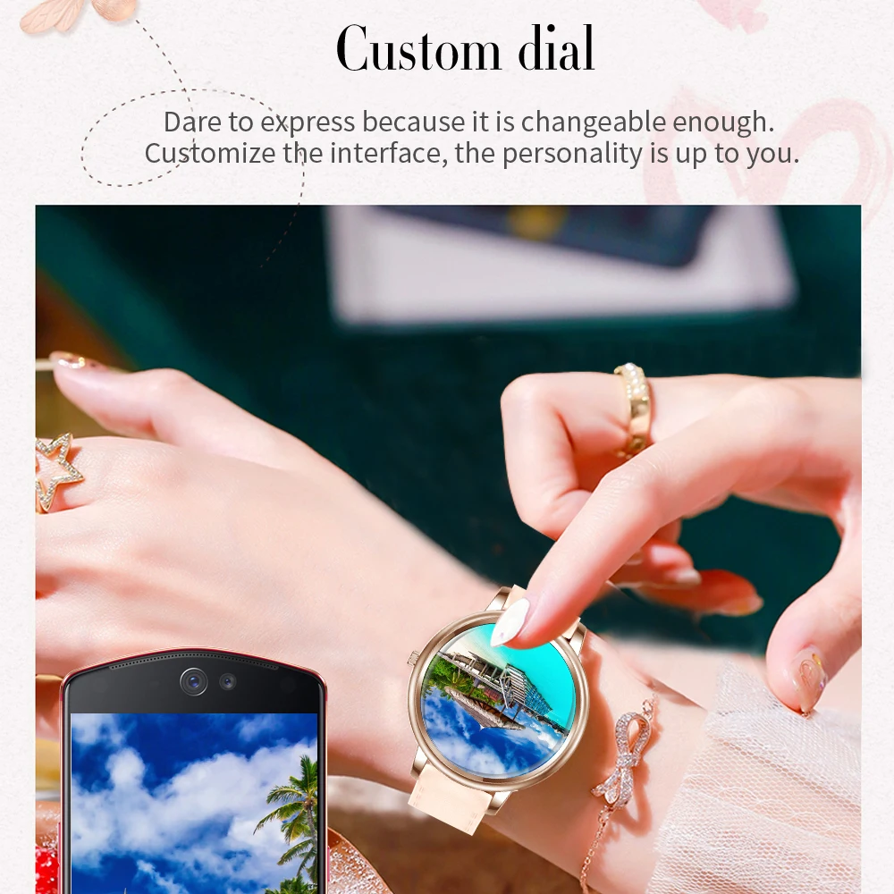 

New 2021 MK20 Smart Watch Women 1.09 Inch Full Touch Screen Bluetooth 5.0 Heart Rate Blood Bressure Smartwatch For Android ios