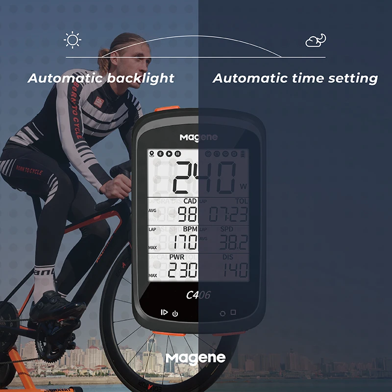 magene gps bike computer wireless bicycle speedometer odometer with 2 5 inch lcd display waterproof support bluetooth ant data free global shipping