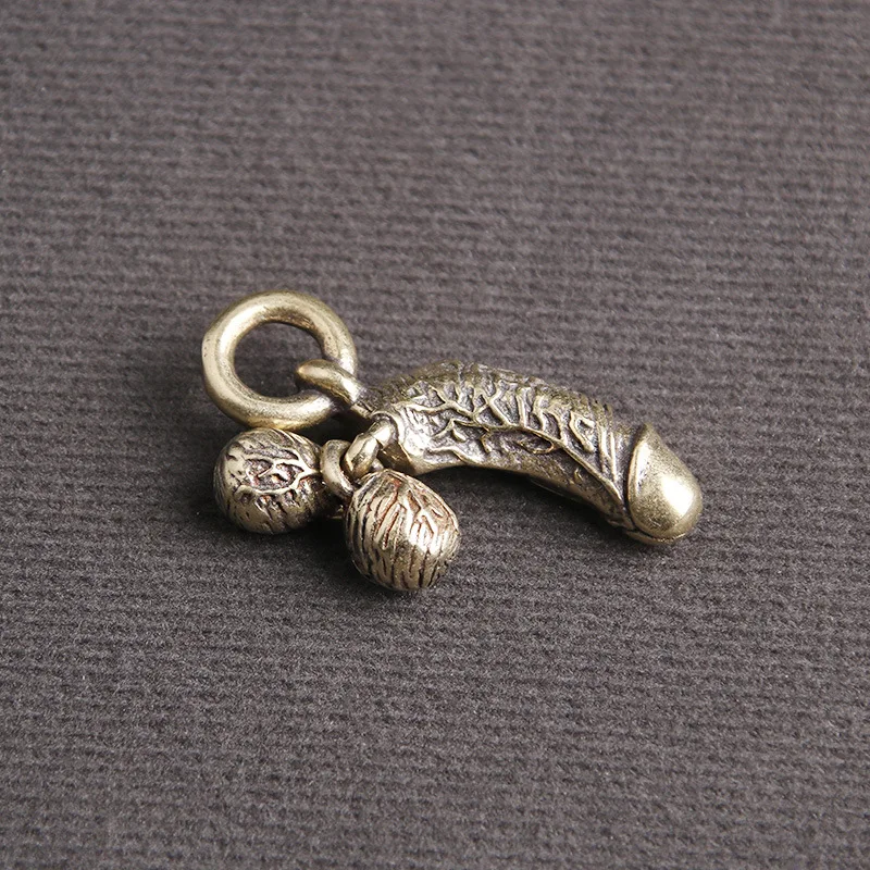 Латунный мужской кулон в виде пениса брелок подвеска забавная креативная