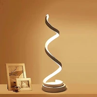 led spiral table lamp modern curved desk bedside lamps dimmable warm white light for living room and bedroom decoration lighting