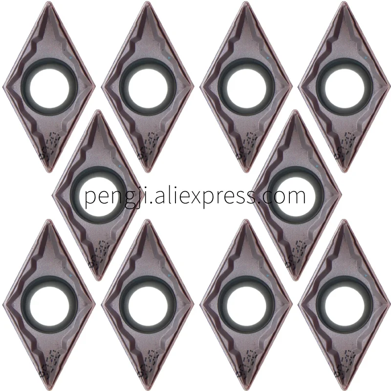 

10PCS Indexable Carbide Turning Insert DCMT 32.51 CNC Lathe Tool DCMT11T304-HMP PC9030 Suitable for Processing Stainless Steel.