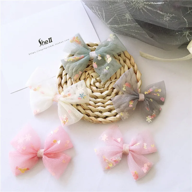 Блестящий бант бабочка ручной работы с кружевом 15 шт./лот 7 5*6 5 см|Заплатки| |