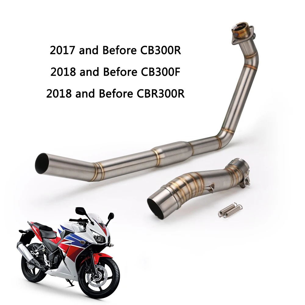 Для Honda CBR300R CB300R CB300F выхлопная труба для мотоцикла со средним звеном без шнуровки
