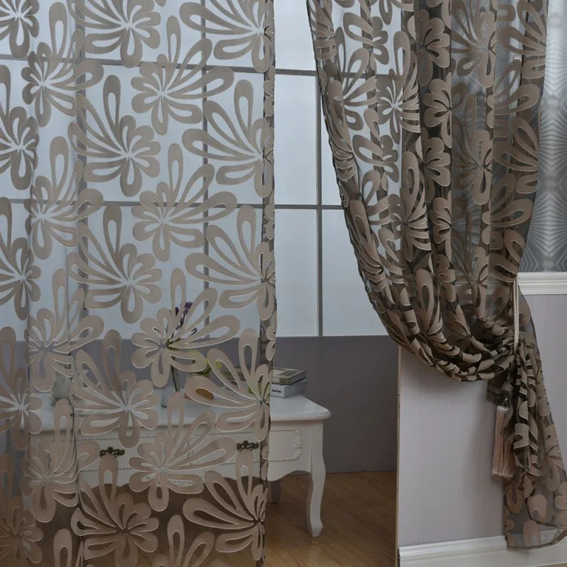 

Простой и современная Северная Европа Стиль 3D Cut-занавески с цветами высокого качества для рукоделия и прочный балкон марлевую занавеску и ...