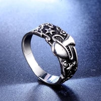 new retro mushroom flower pattern ring mens ring fashion vintage metal star cloud ring accessories party jewelry size 7 12