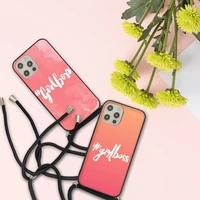 girl boss pink women power cartoon phone case for iphone 7 8 11 12 x xs xr mini pro max plus strap cord chain lanyard soft