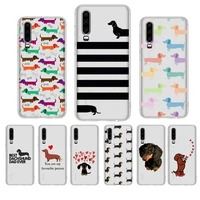cartoons dachshund bulldog phone case for huawei p20 p30 pro p40 lite mate 20lite for y5 y6 honor 8x 10 capa