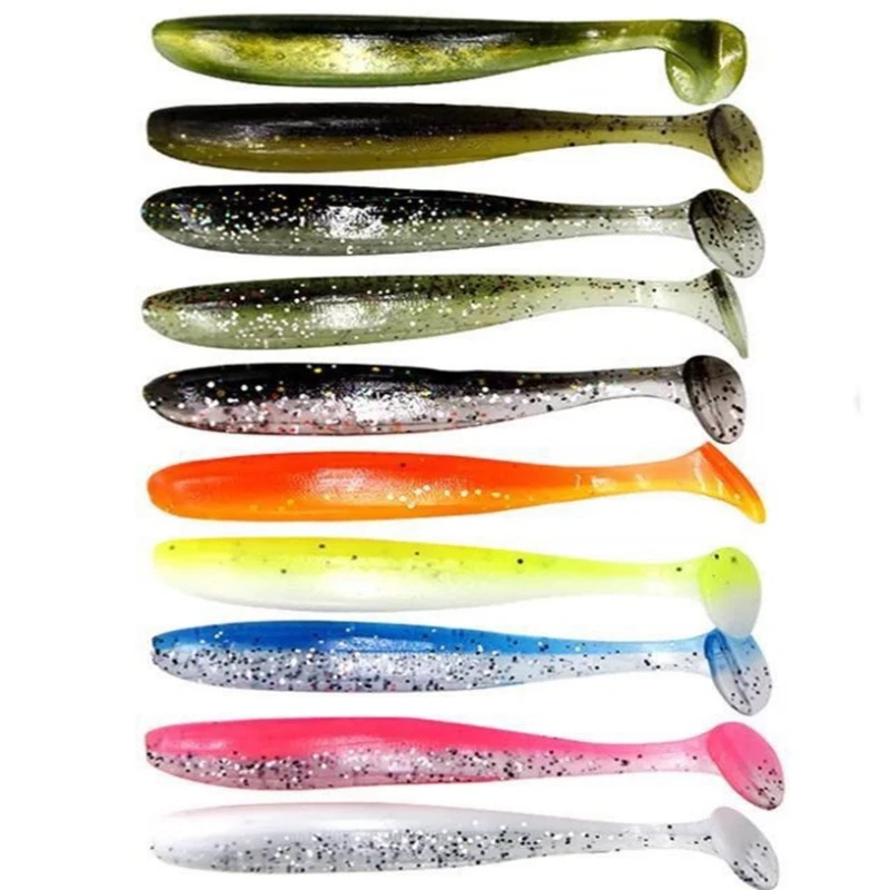 

10pcs/Lot Soft Lures Bait 55mm 63mm 70mm 90mm Tail Jigging Wobblers Fishing Lure Tackle Bass Pike Aritificial Silicone Swimbait