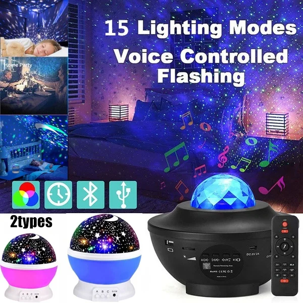 

LED Colorful Starry Sky Galaxy Projector Blueteeth USB Voice Control Music Player LED Night Light USB Charging Projection Lamp