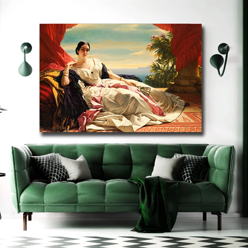 Franz Hal Famous Painting Free Shipping Classical Court Noble Women Oil Canvas Prints Art Decor Picture Home | Дом и сад