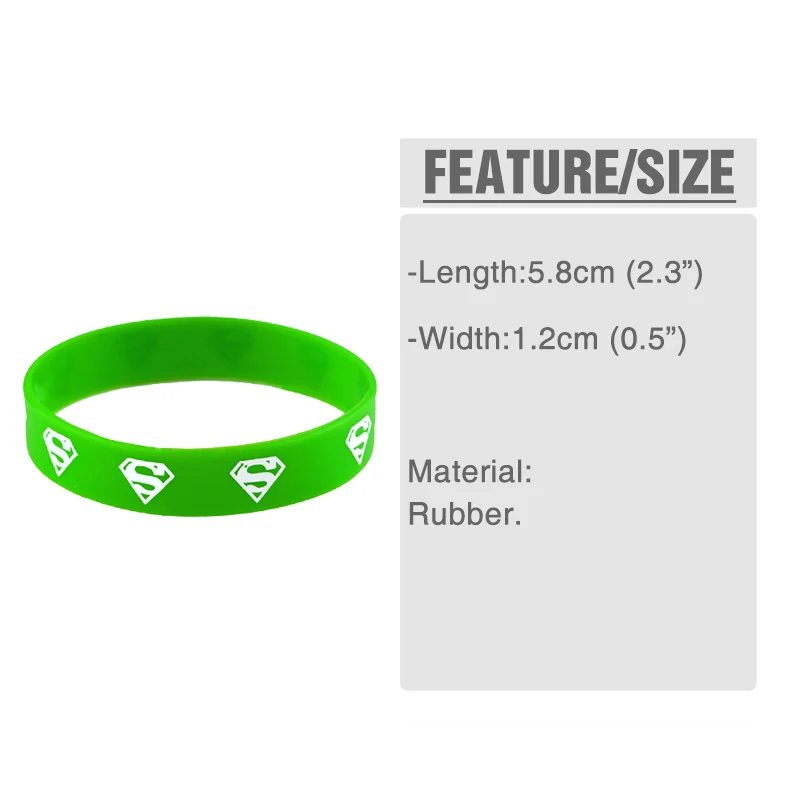 10 шт. супер человек яркий на заказ силиконовый браслет для детей взрослых Спорт