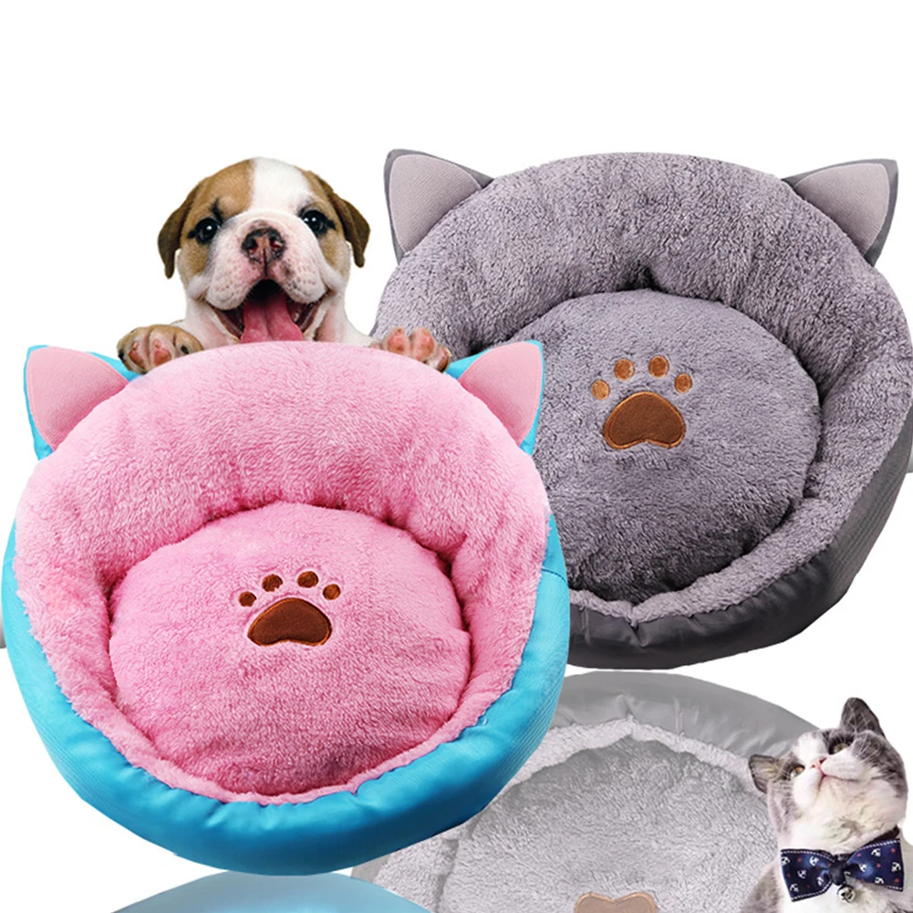 

Round Dog Bed Super Soft Pet Bed Kennel Cat Winter Warm Sleeping Bag Bed Long Plush Large Puppy Cushion Practical Dog Supplies