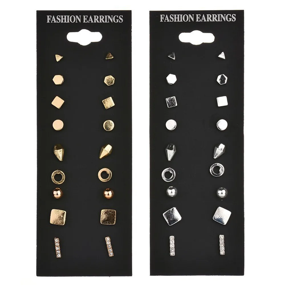 Fashion Earrings Ear Ring Set Combination Of 9 Sets Simple Beautiful Stud for Women Girls Jewelry Gift 2019 A1 | Украшения и