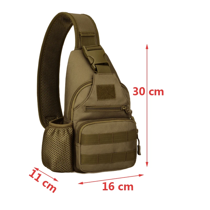 

Military Tactical Shoulder Bag Army Outdoor Sports USB Chest Bag Travel Hunting Chest Pack with Bottle Pouch Hiking Backpack