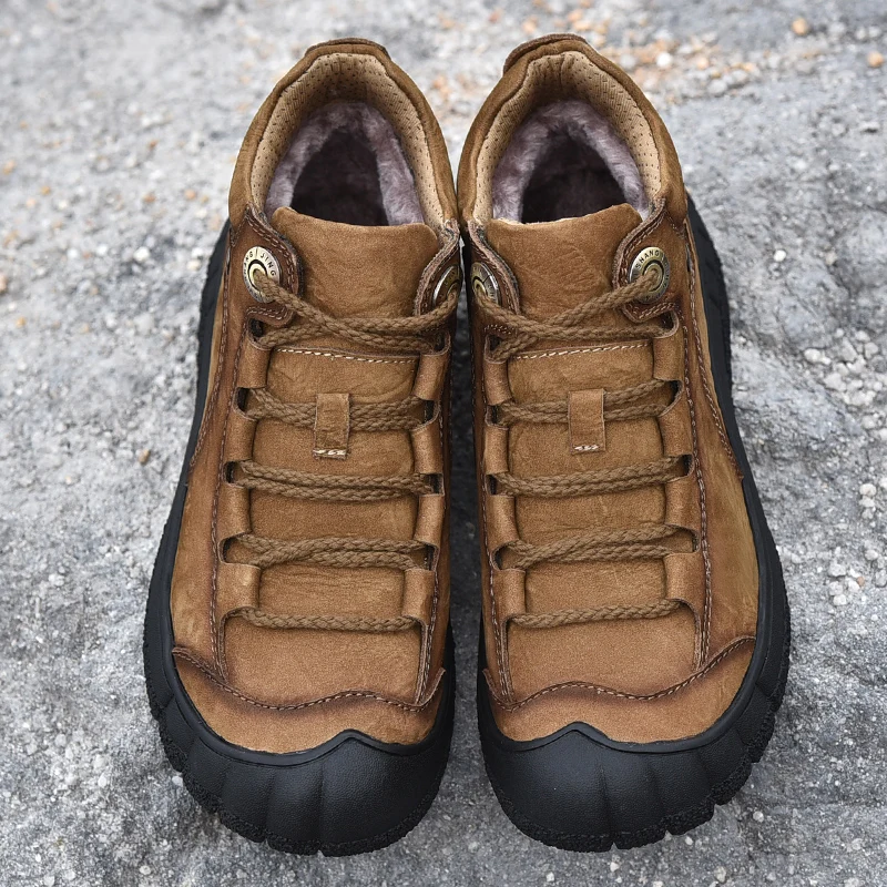 Golden Sapling Retro Men's Boots Genuine Leather Outdoor Trekking Shoes Classic Winter Mountain Boot Fashion Leisure Men Shoes
