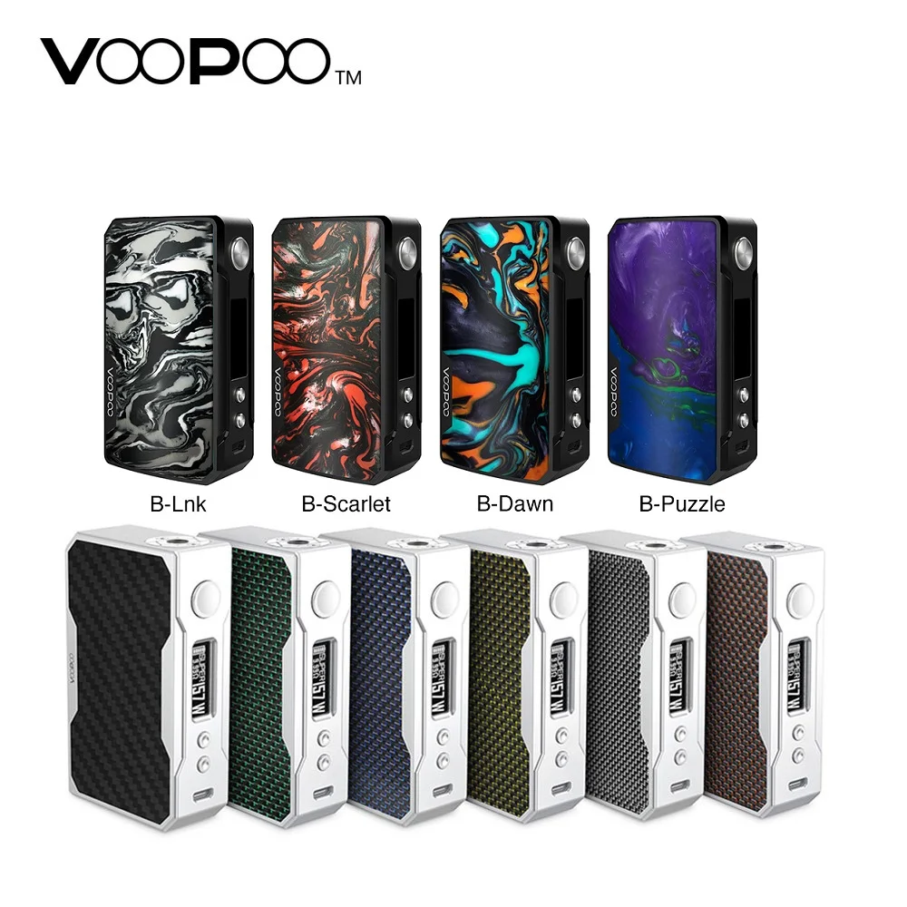 VOOPOO DRAG 157W TC Box MOD& VOOPOO DRAG 2 с US GENE chip контроль температуры электронная сигарета 157W 18650 box mod Vape