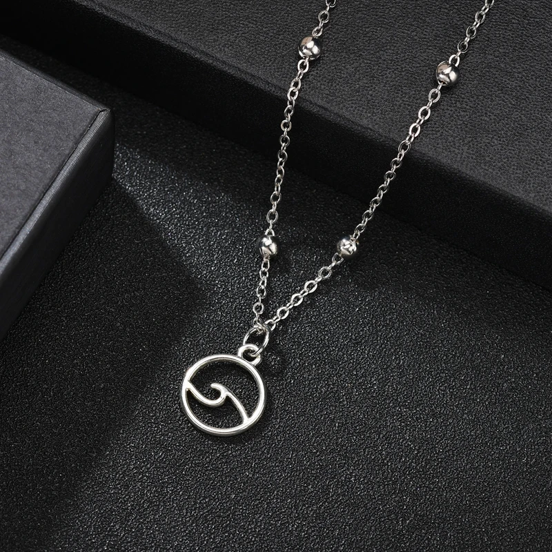 Простое металлическое ожерелье из бисера милое с кулоном в виде ладони для