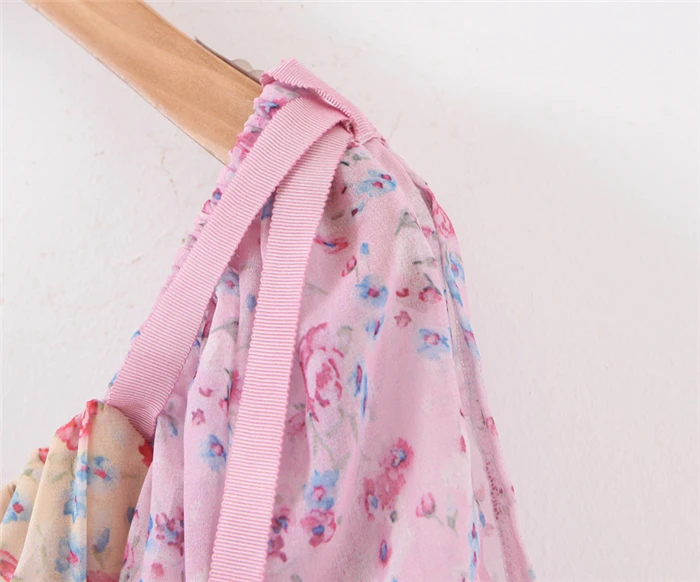 Chu Sau beauty Boho Chic винтажное платье макси с цветочным принтом женское праздничное лоскутное милое Каскадное платье Vestidos De Verano