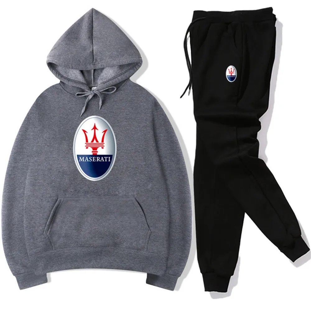 

Maserati car logo brand hot sale sports hoodie men's hoodie + pants suit men and women street sports casual wear