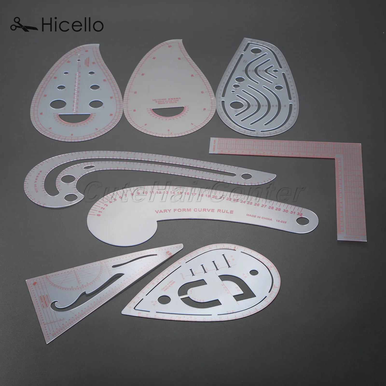 Линейка для шитья изогнутая линейка пластиковая резки одежды 8 форм инструмент