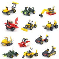 12 sets shop truck transportation tank plane car assembled models building blocks compatible small bricks toys for children