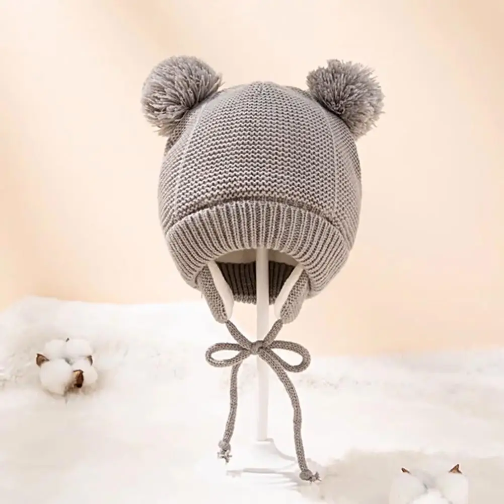 

Boys Girls 1 Set Casual Solid Color All Match Cap Gloves Autumn Winter Hat Gloves Lightweight for Festival