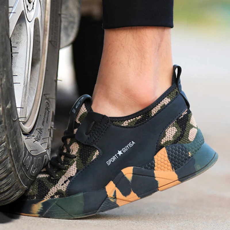 

Men's Work Safety Shoes Men Outdoor Steel Toe Footwear Ankle Boots Indestructible Puncture Proof Breathable Sneakers Lightweight
