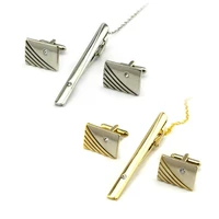 cufflinks tie mens metal polished gold tone modish gift bar clasp clip set