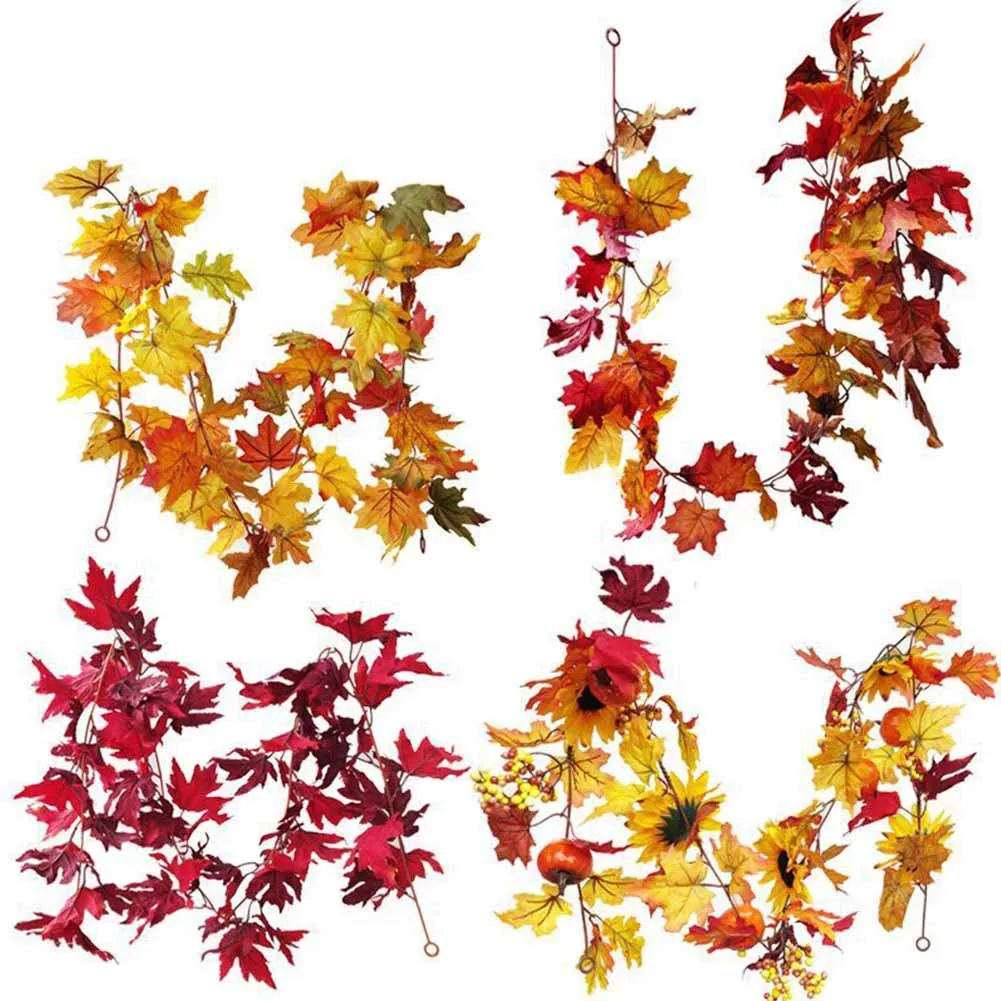 

Рождественская имитация кленового листа Ранняя осень День благодарения клен листья ротанга украшения Хэллоуин украшение для подвешивания...