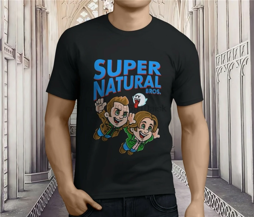 Новая популярная супер натуральная пародия смешная Мужская черная футболка S-3Xl