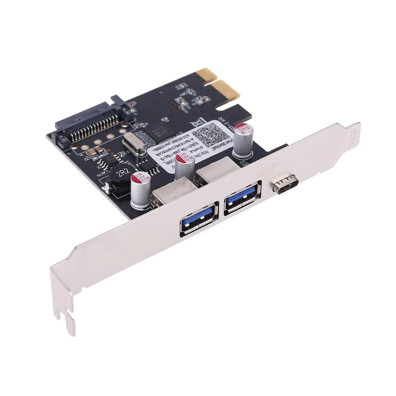 

W3JD PCIE PCI Express to USB 3.1 Type-C 2 Port USB 3.0 Type-A Riser Expansion Card Adapter with SATA 15 PIN TXB055