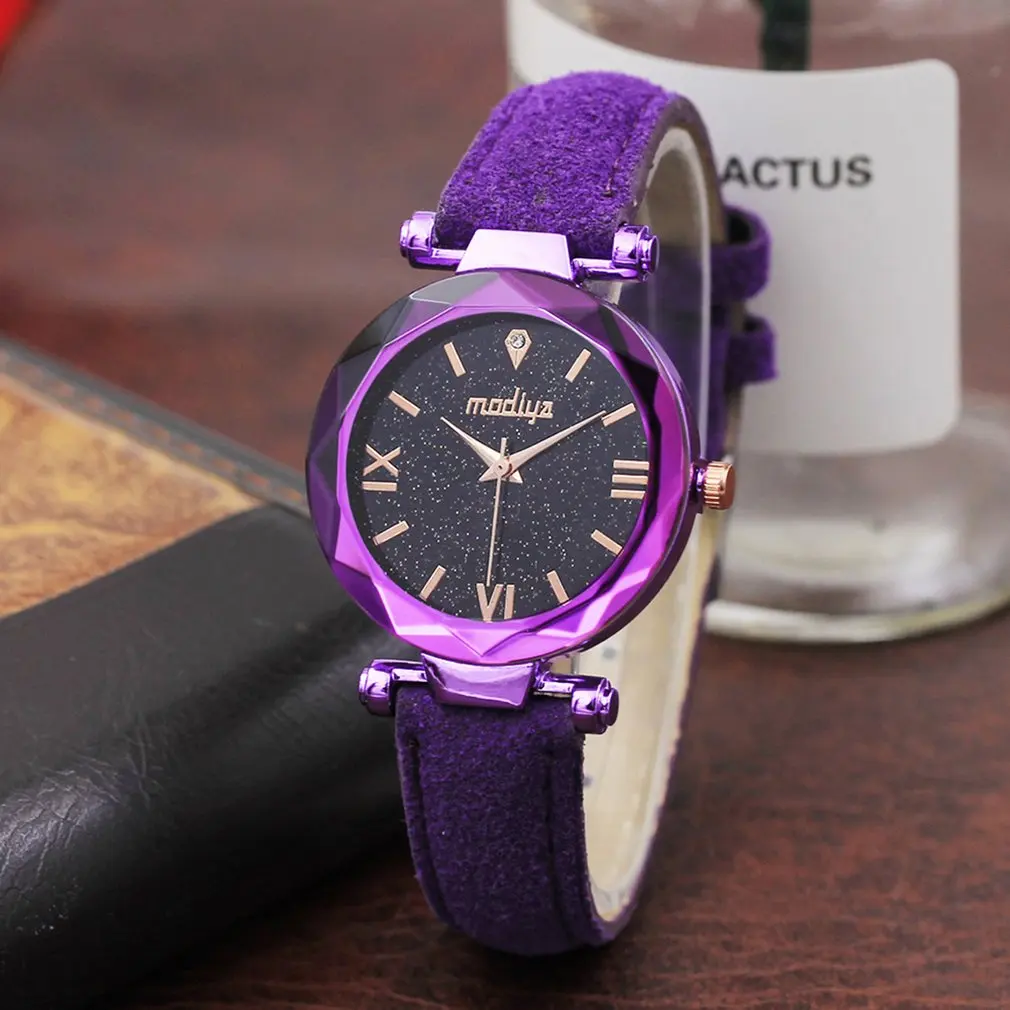 Женские наручные часы с бриллиантами и звездами Pd444 модный круглый чехол подарок