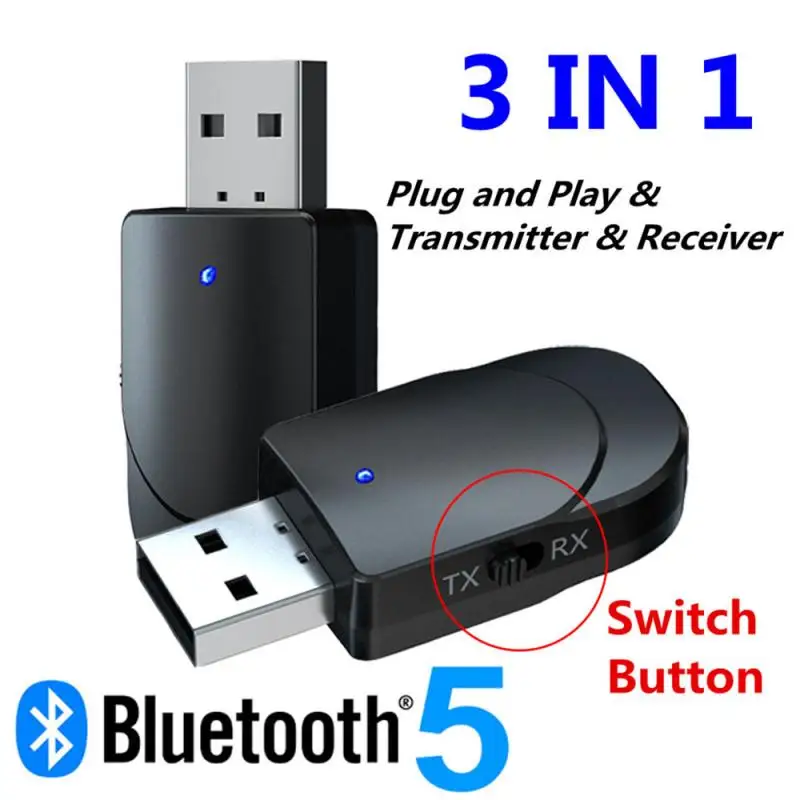 Фото Аудиопередатчик с синими зубьями KN330 5 0 приемник USB компьютерный ТВ адаптер два в