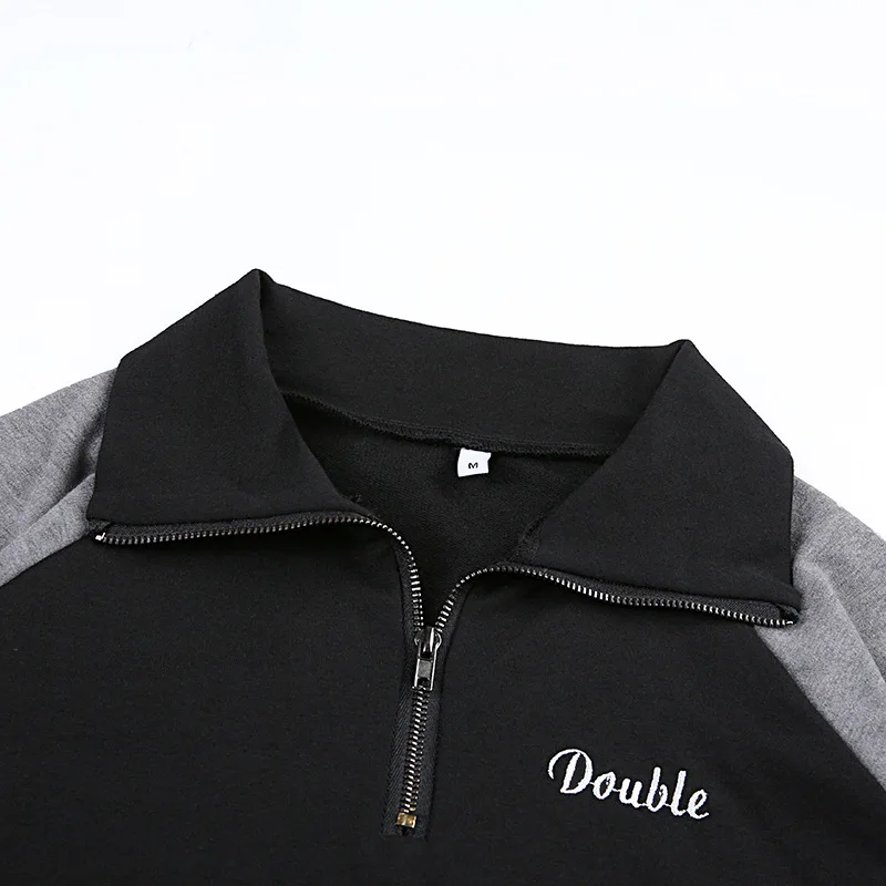 

Artsu Patchwork Streetwear Rave Clothes Crop Sweatshirt Autumn Letter Print Pullover Hoodie Oversized Casual Sweatshirts HO41574