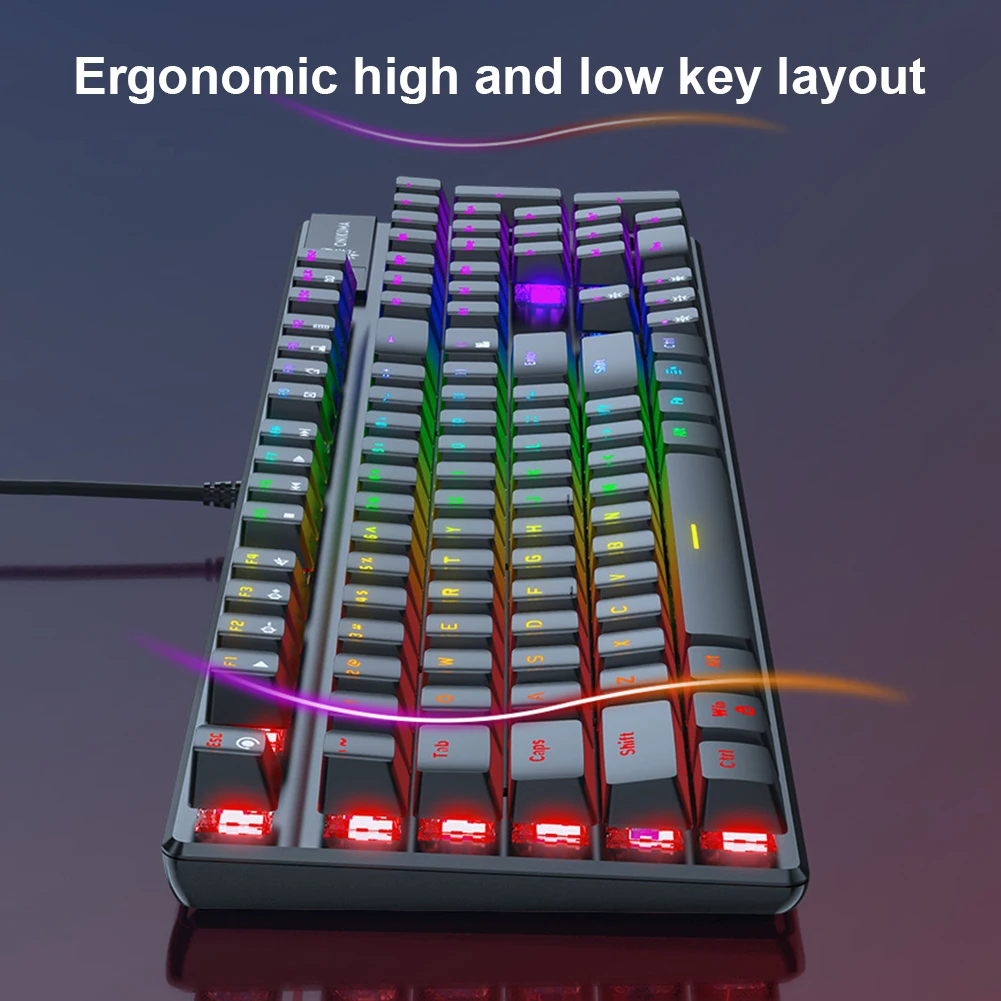 

G27 104-Key USB Wired Mechanical Keyboard RGB Luminous Professional Gaming Keyboards Computer Accessories for Home Office Gamer