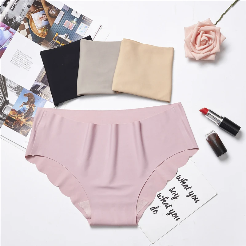 Шелковое нижнее белье для женщин трусики сексуальное женское девочек бесследные