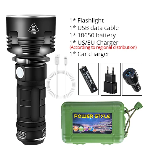Package H EeeToo Ультра мощный светодиодный фонарь L2 P70.2 тактический фонарь USB Перезаряжаемый Linterna водонепроницаемый ночной фонарь - Испускаемый цвет: Package H