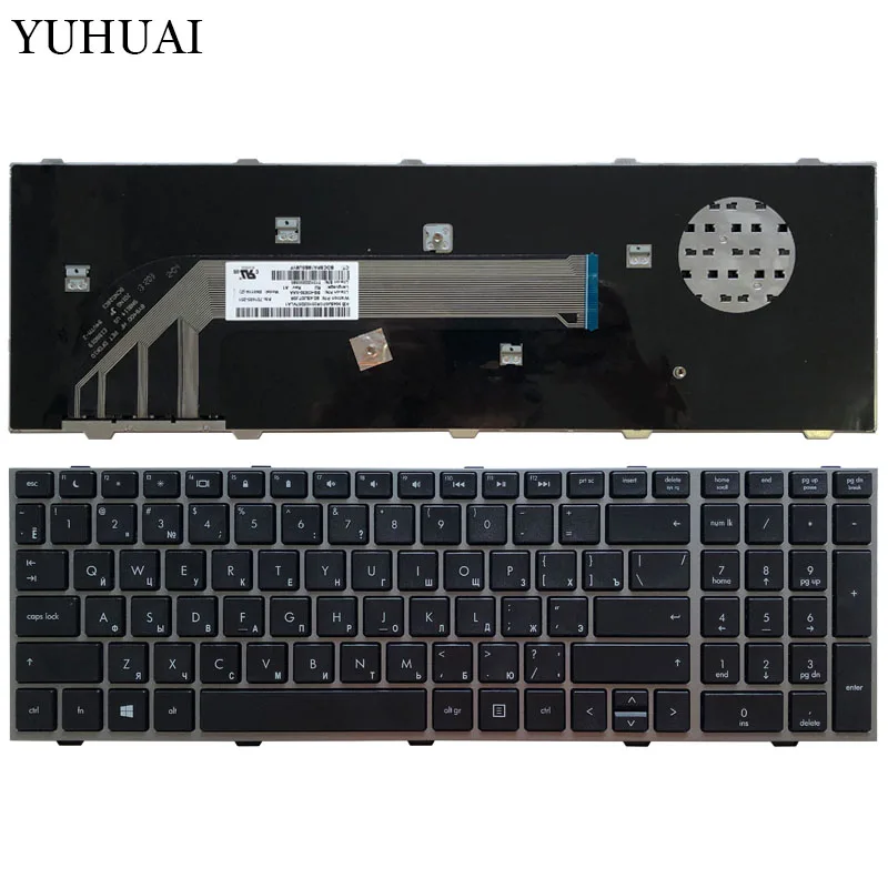 Новая русская клавиатура для ноутбука hp probook 4540 4540S 4545 4545S 4740 4740S с серебристой серой рамкой RU клавиатуры