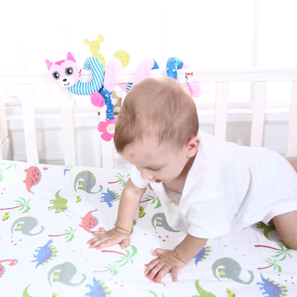 

Baby Spiral Wrap Around Crib Hanging Rattles Stroller Car Seat for Toddlers Baby Girls Baby Boy (Cat)